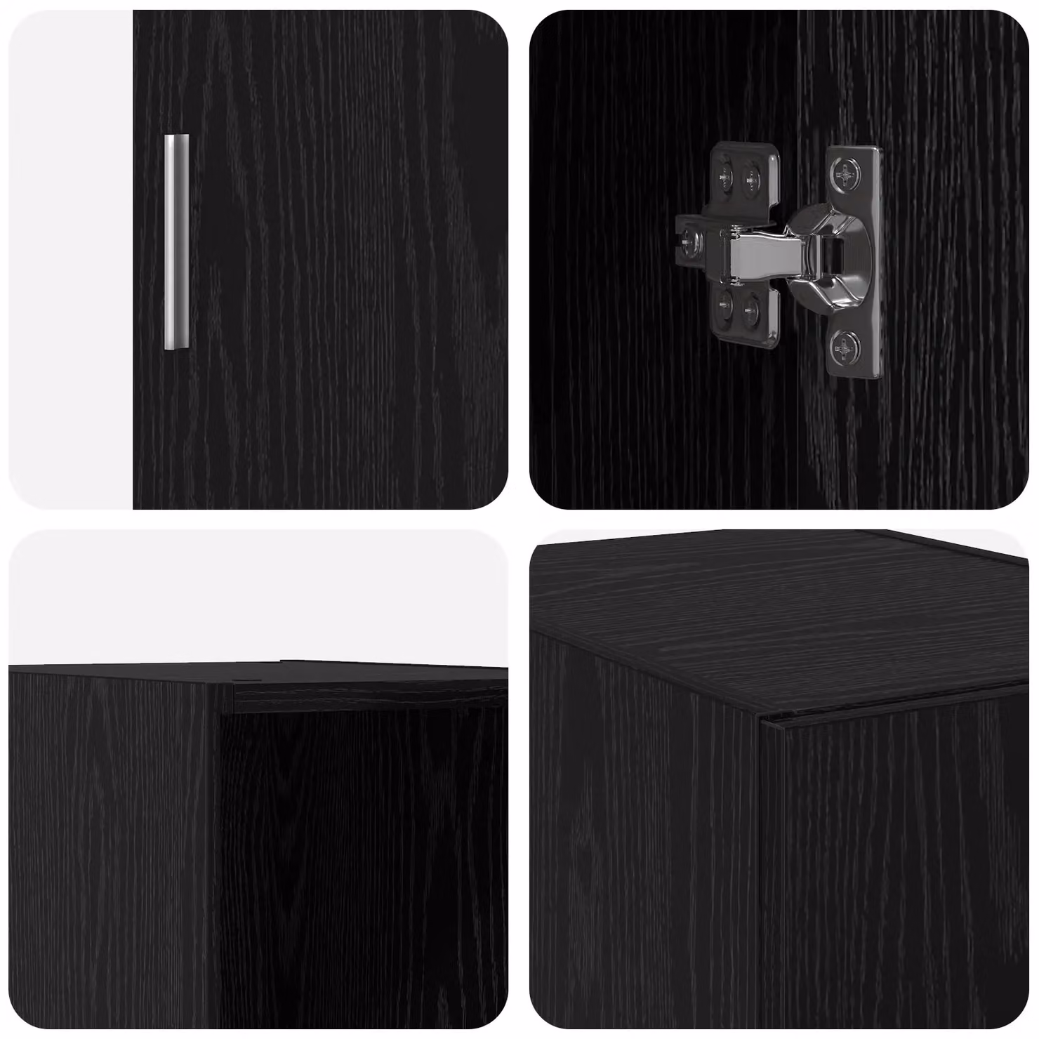 Berkfield Home Modern Wall Mounted Cabinet in Black Oak, W/D/H: 30 x 42.5 x 40 cm – 6