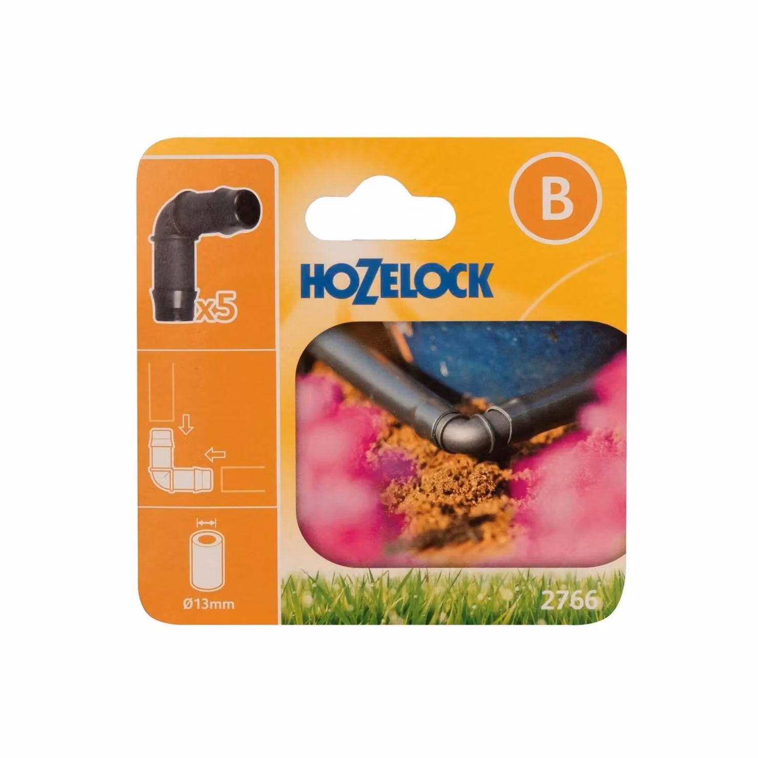 Hozelock 2766 90 Degree Elbow Connector 13mm, Pack of 5, Black – 2