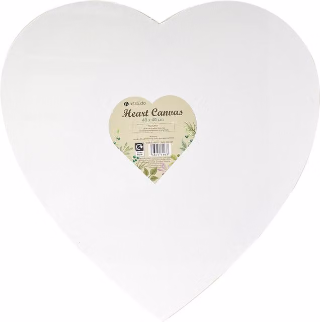 Art Studio Heart Canvas in White with Wood Frame