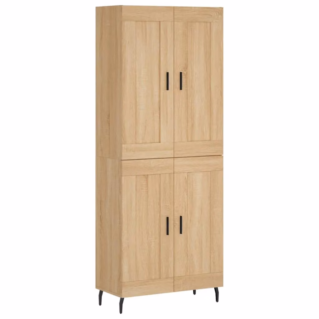 Berkfield Home Sonoma Oak Highboard in Brown, W/D/H: 69.5 x 34 x 180 cm – 2