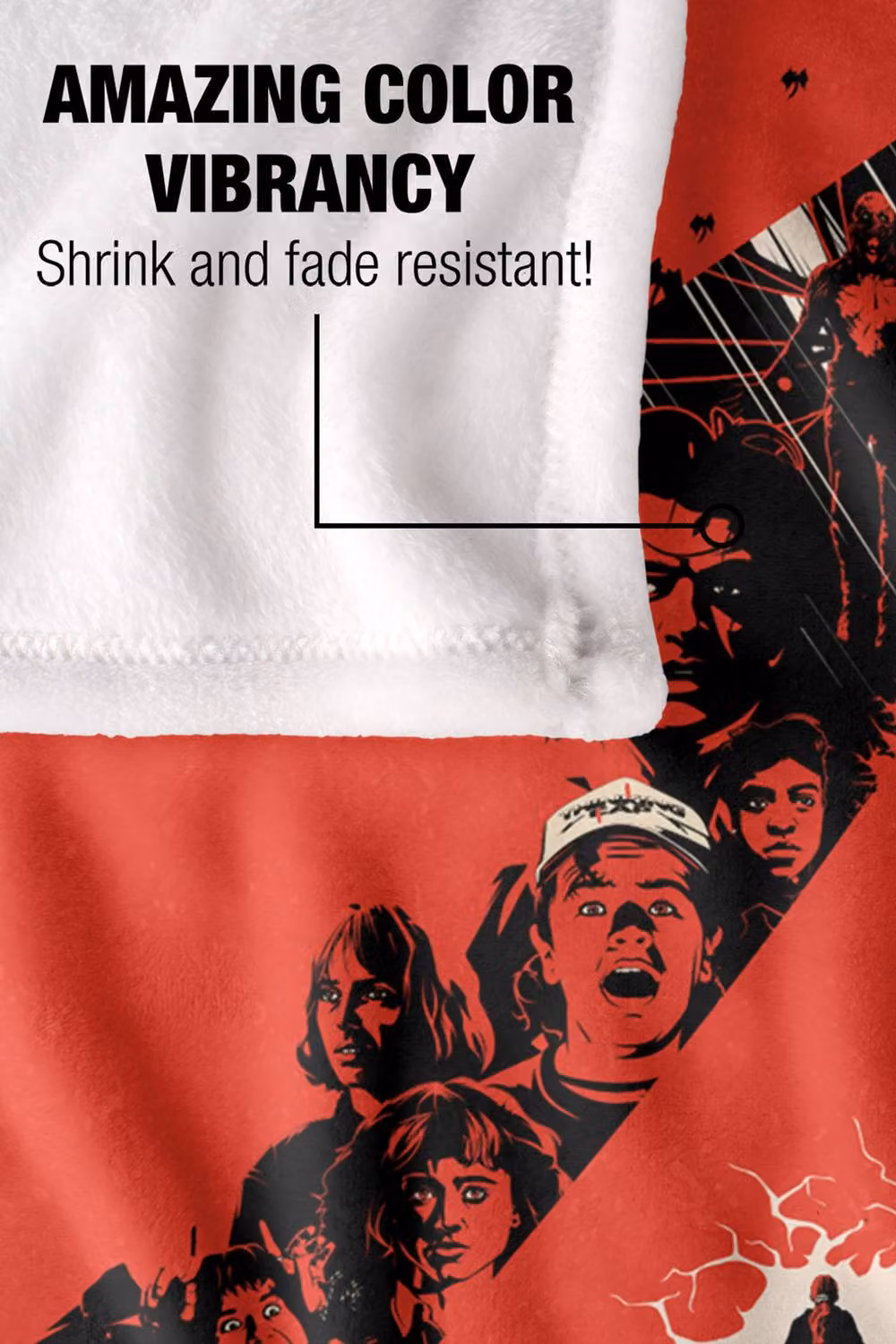 Stranger Things Chapter 4 Poster Super Soft Throw Blanket, Multicolour and Red, W: 152 cm, D: 127 cm – 4