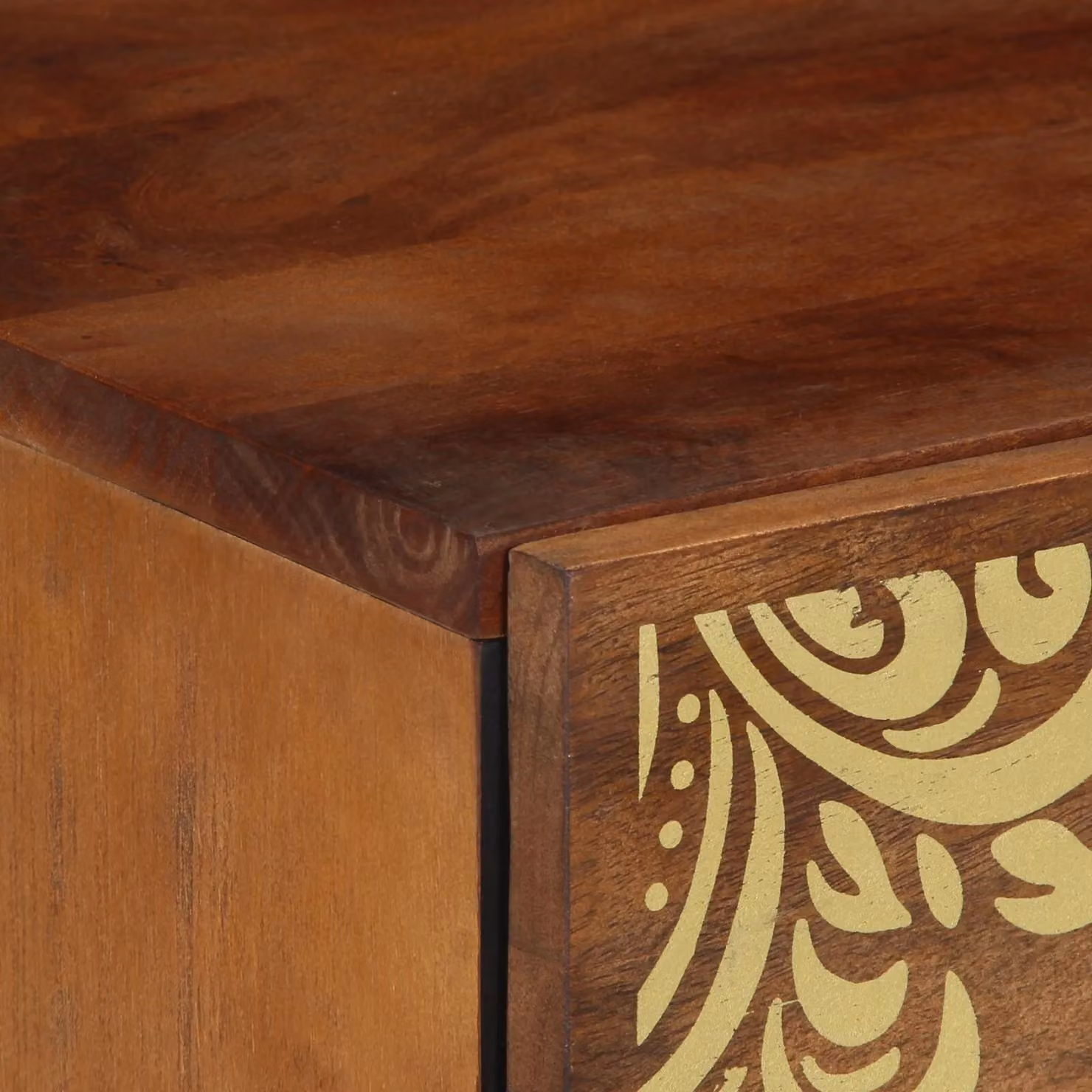 Berkfield Home Bedside Cabinet in Honey Brown Solid Sheesham Wood, W/D/H: 40 x 33 x 46 cm – 4