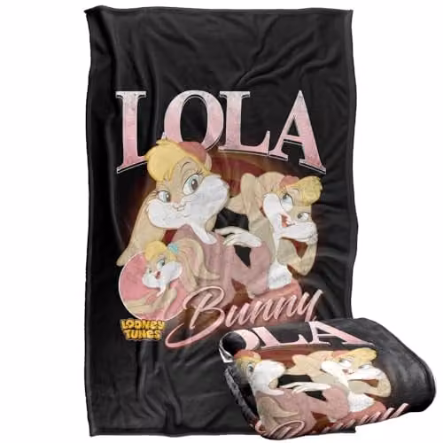 LOGOVISION Looney Tunes Lola Bunny Super Soft Fleece Throw Blanket, Multicolour, W: 91 cm, D: 147 cm – 1