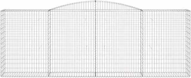 Berkfield Home Decorative Arched Gabion Basket in Silver Galvanised Steel, W: 400 cm, D: 50 cm, H: 140-160 cm