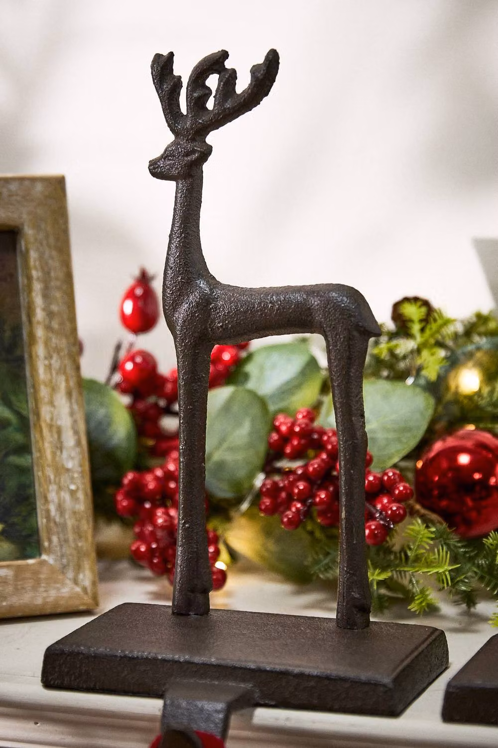 Dibor Set of 2 Brown Reindeer Decorative Christmas Stocking Hooks – 2