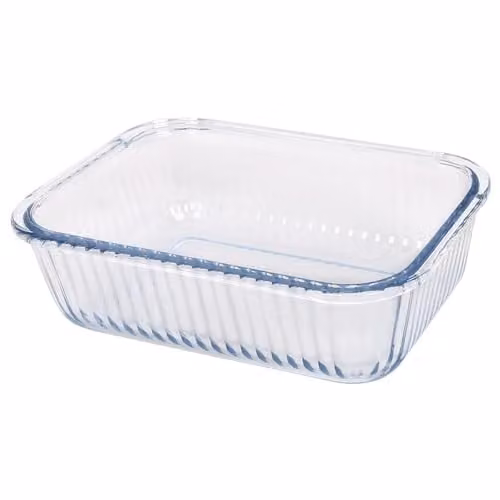 Argon Tableware Optical Rectangular Glass Cake Dish, Transparent, W: 22 cm, D: 16.5 cm, H: 7 cm – 1