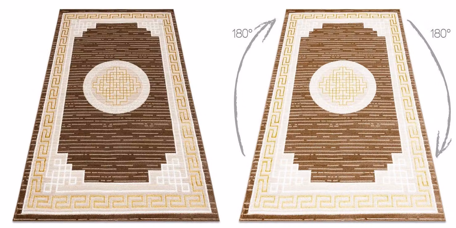 RugsX Mefe Rectangular Rug in Beige and Brown, W: 140 cm, D: 190 cm – 2