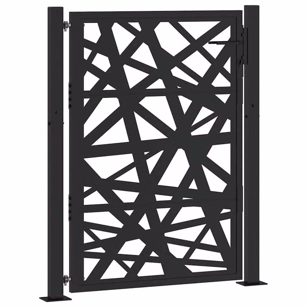 Berkfield Home Beautiful Garden Gate in Black Steel, W: 105 cm, H: 130 cm – 3