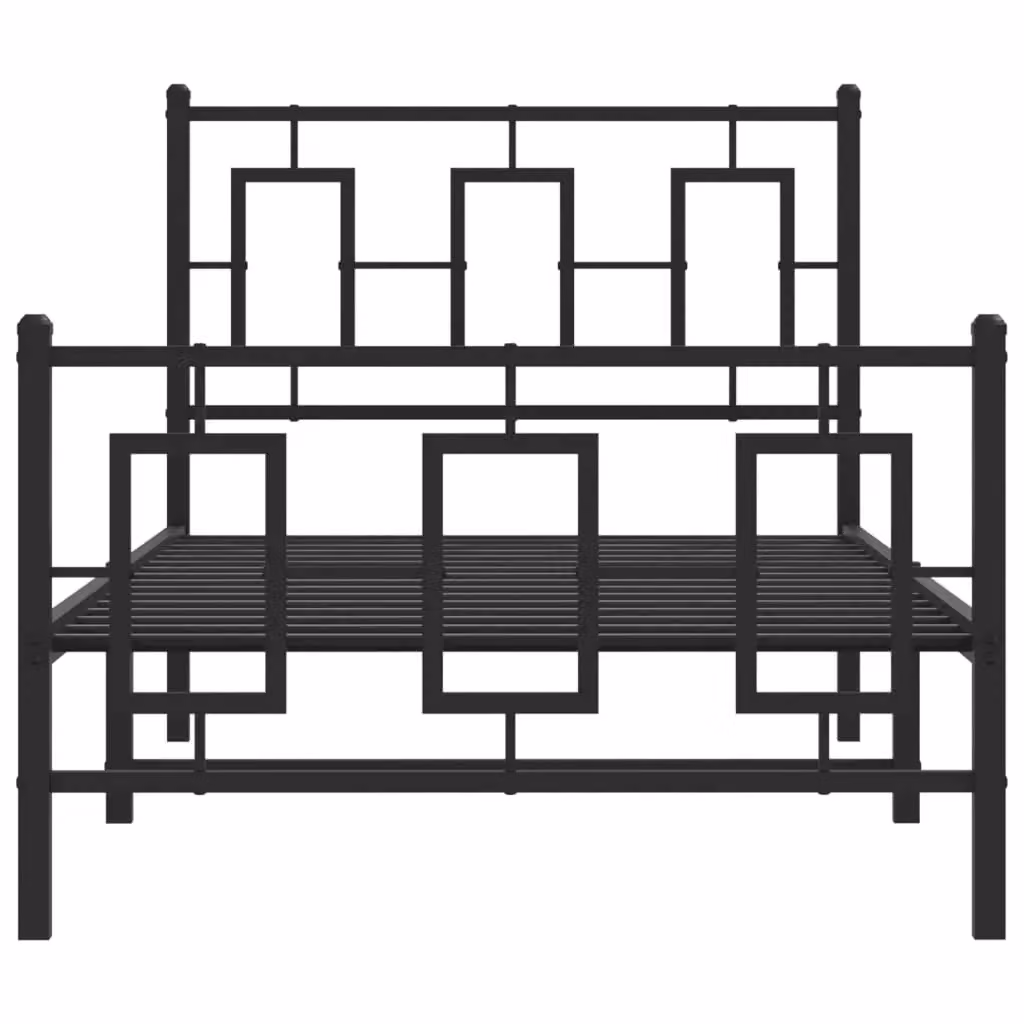Berkfield Home Metal Bed Frame with Footboard in Black, W/D/H: 90 x 200 cm – 3