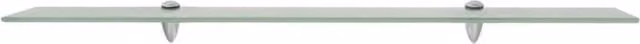 Berkfield Home Clear Glass Floating Wall Mounted Shelf, W: 90 cm, D: 10 cm, H: 0.8 cm