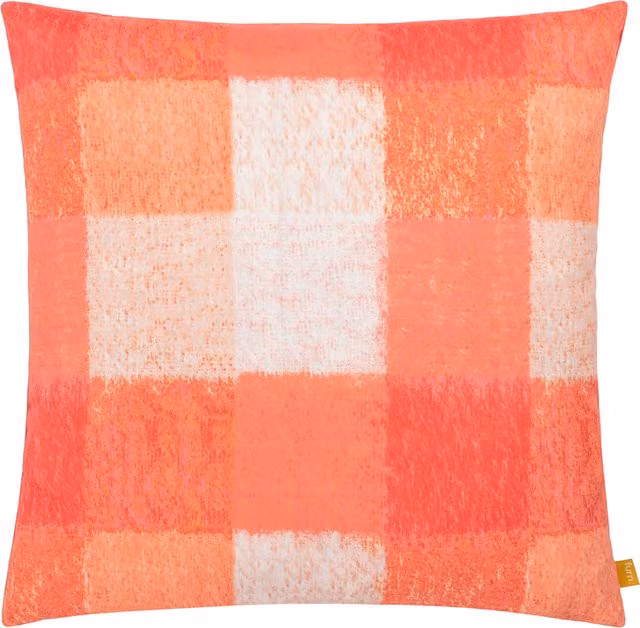 Make It A Home Pink Checked Square Polyester Filled Cushion