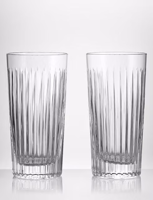 Waterford Aras Crystal Hi Ball Tumbler Glasses, Set of 2, Transparent