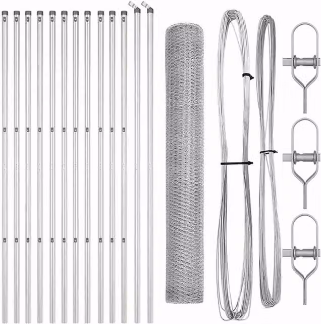 Berkfield Home Set of 2 Galvanised Steel Wire Mesh Fencing Rolls, Silver, 25 m