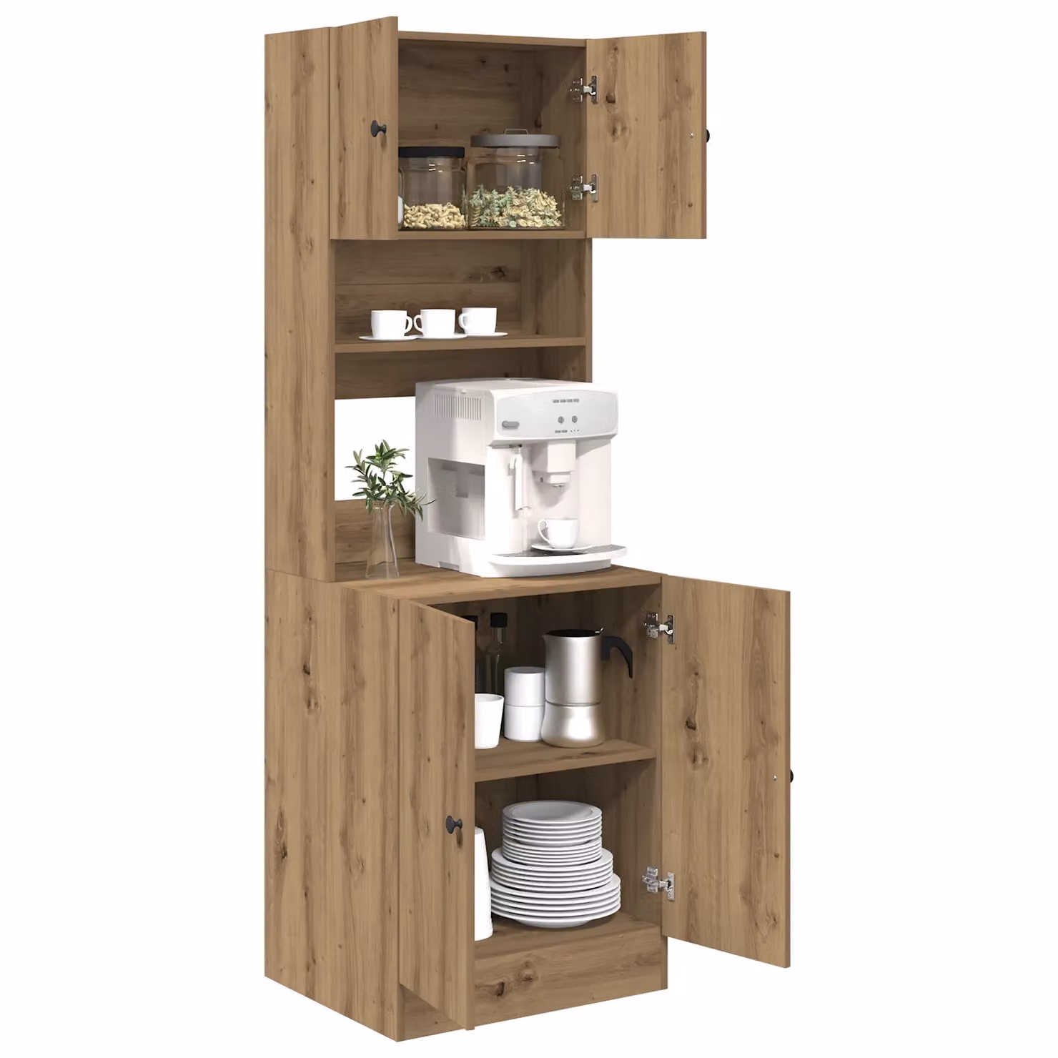 Berkfield Home Artisan Oak Kitchen Tall Unit in Brown and Multicolour, W/D/H: 60 x 50 x 180 cm – 2