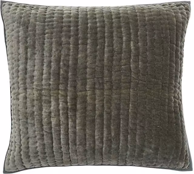 Bedeck of Belfast Reversible Striped Cotton Square Pillowcase, 1000 Thread Count, Green