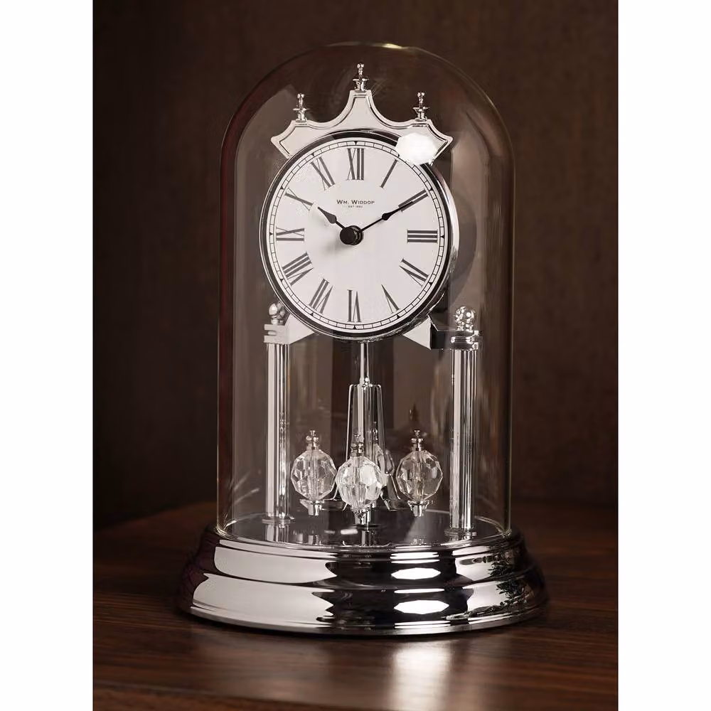 William Widdop Silver Rotating Pendulum Anniversary Tabletop Clock – 2