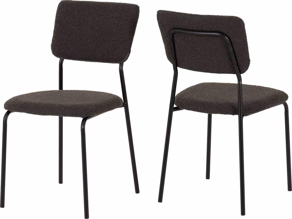 Seconique Marlow & Sheldon Grey and Black Marble Effect Dining Set with Rectangular Table and Four Chairs – 4