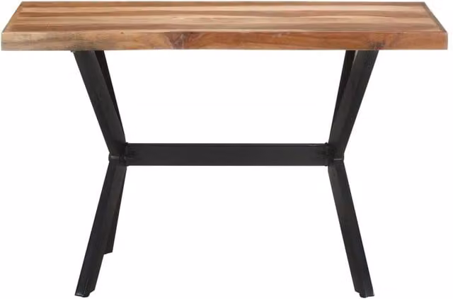 Berkfield Home Brown Solid Wood Dining Table with Honey Finish, W/D/H: 120 x 60 x 75 cm – 1