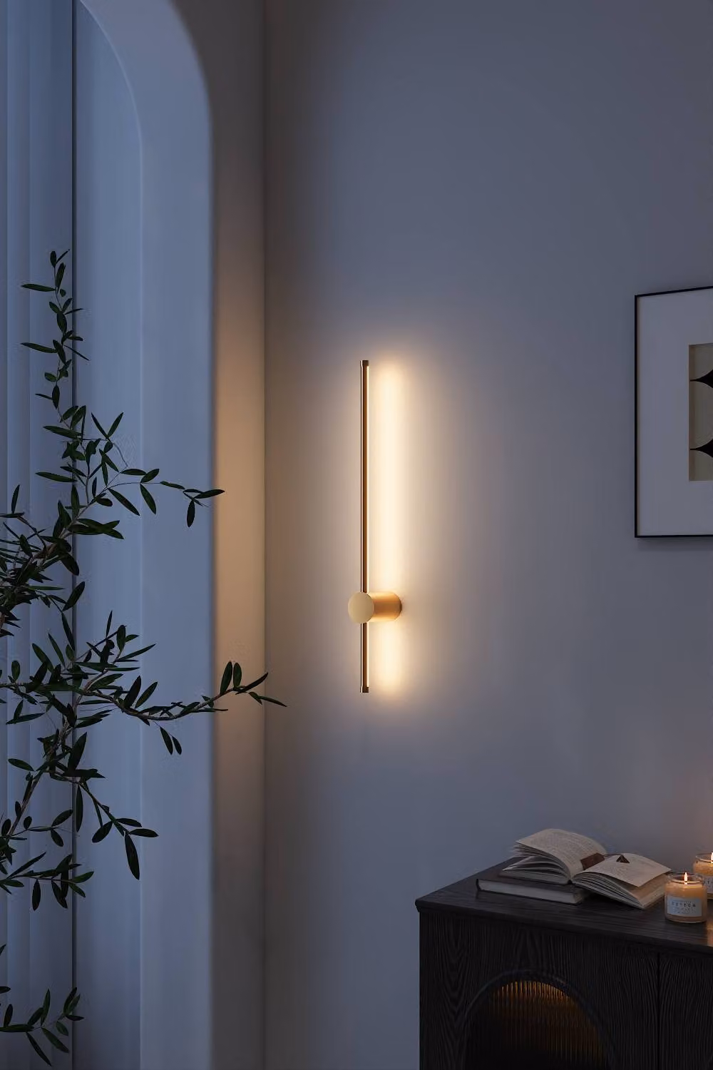 Garden Sanctuary Gold 360 Degree Rotatable LED Straight Wall Light – 2