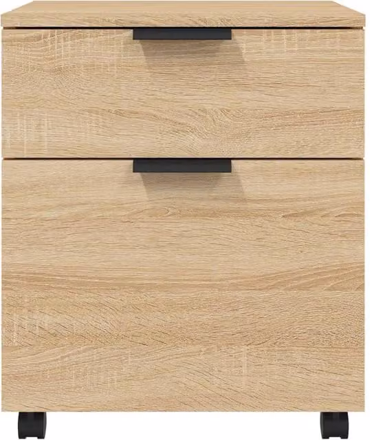 Berkfield Home Mobile File Cabinet with Castors in Sonoma Oak Light Brown, W/D/H: 45 x 38 x 54 cm – 1