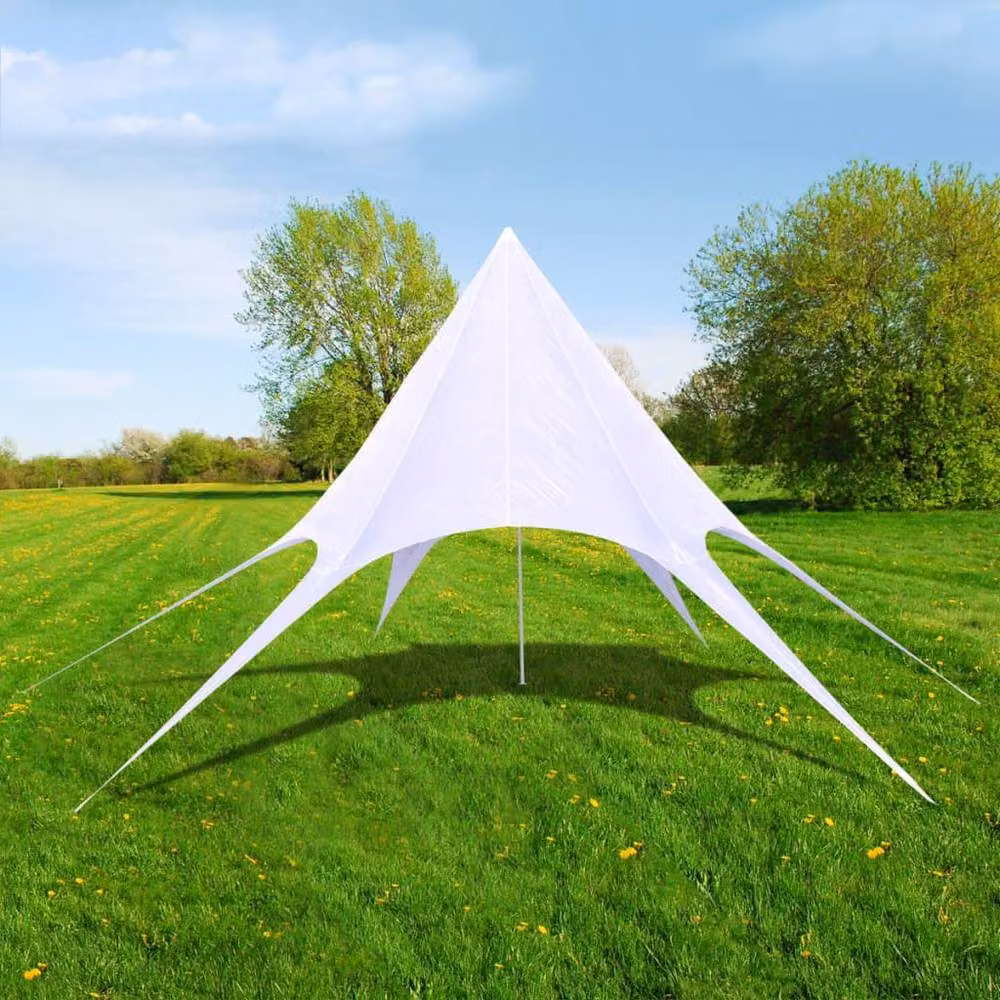 Berkfield Home Hexagon Star Garden Gazebo Pavilion in White – 1
