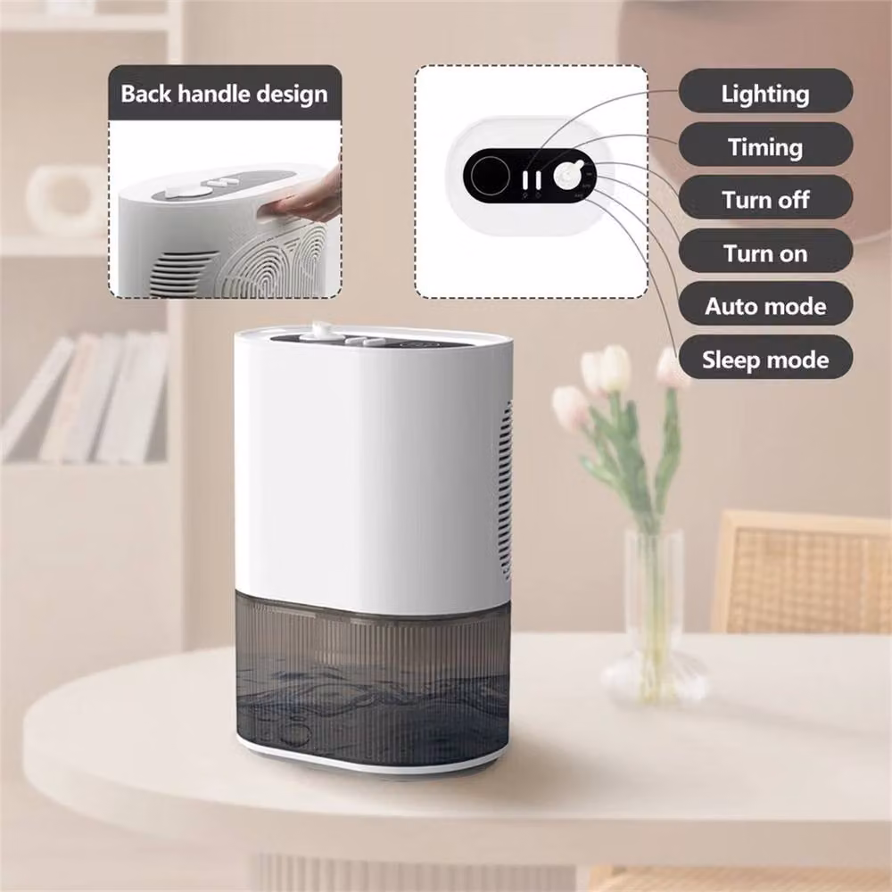 FLAVORA Portable Electric Dehumidifier, 2000ml Quiet Household Air Dryer in White – 3