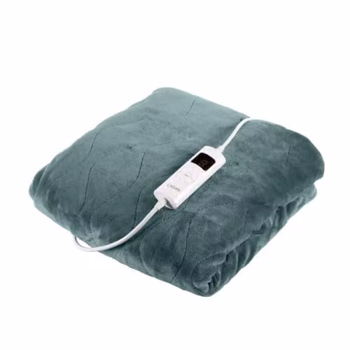 Carmen Comfort Luxury Electric Heated Throw and Over Blanket in Forest Green with 9 Heat Settings and Adjustable Timer, 230gsm Flannel Fleece