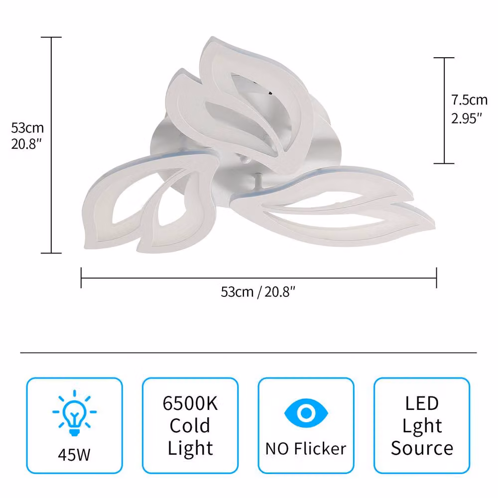 Pheashine Modern LED Ceiling Light, 40W, 6500K Cool White, White – 2