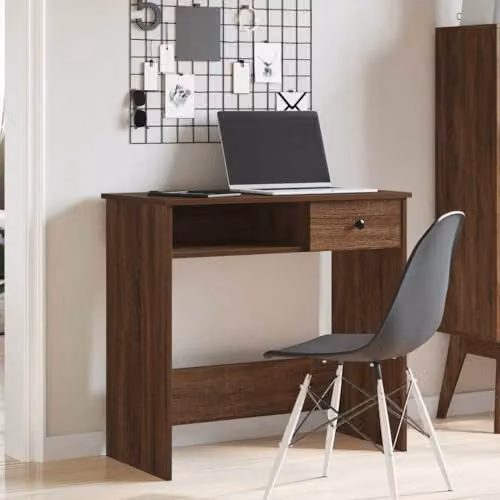 vidaXL Modern Writing Desk in Brown Engineered Wood, W: 80 cm, D: 40 cm, H: 75 cm – 2