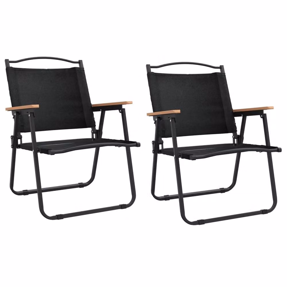 Berkfield Home Durable Camping Chairs, 2 Pack, Black, W/D/H: 54 x 55 x 78 cm – 3