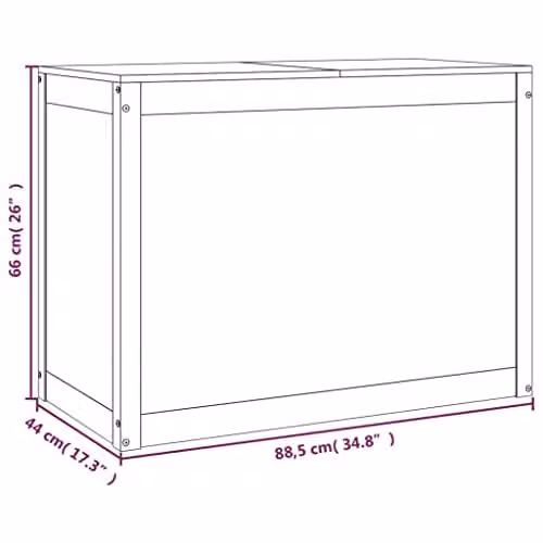 Outsunny Brown Wood Storage Unit W: 88.5 cm, D: 44 cm, H: 66 cm – 3