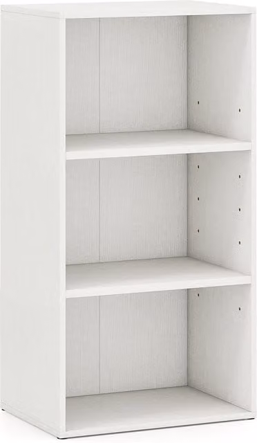 COSTWAY Modern White Cube Display Shelf with Adjustable Shelves and Back Panel