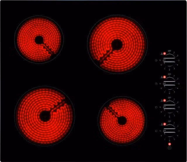 Willow 60cm Black Electric Glass Ceramic Hob