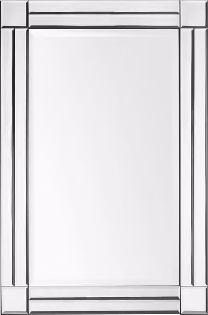 Orsina Luxe Bevelled Edge Rectangular Wall Mirror in Silver, W/H: 90 x 60 cm