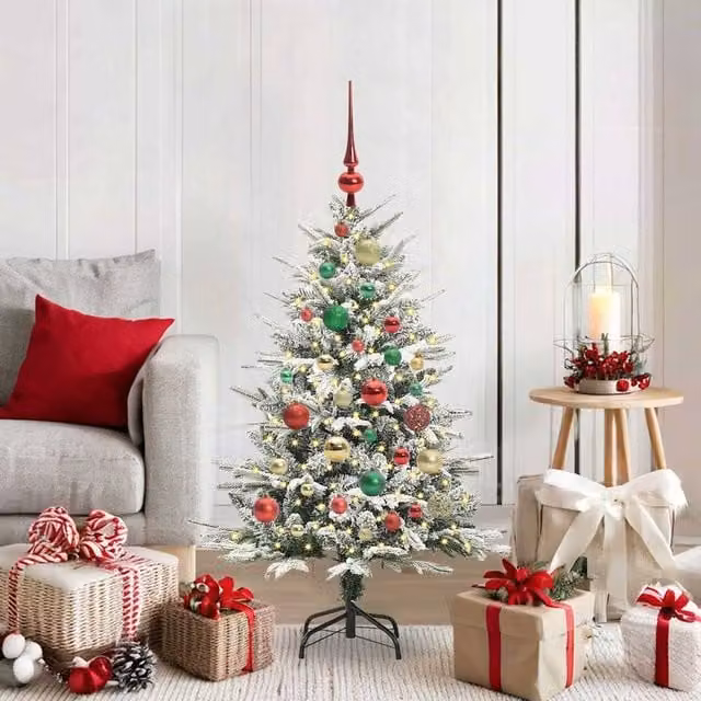 Berkfield Home Pre-lit Artificial Christmas Tree with Ball Set, Green, Height: 120 cm – 1