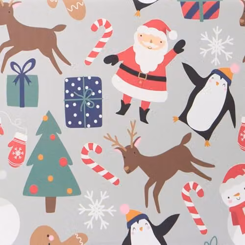 OHS Reusable Christmas Eve Gift Box in Red and Grey Paper, W/D/H: 33 x 12 x 12 cm – 4