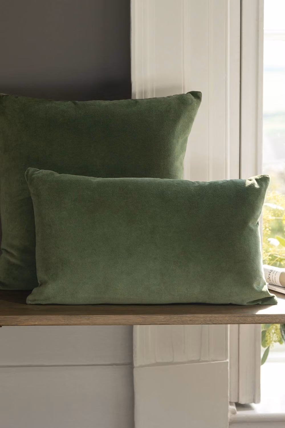 Christy Jaipur Luxury Square Velvet Cushion in Green, 45 x 45 cm – 2