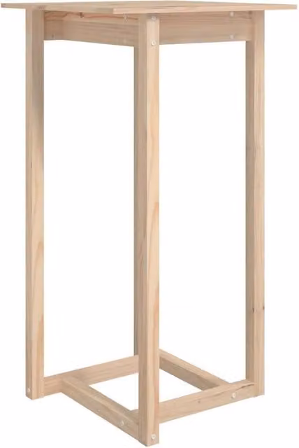 Berkfield Rustic Solid Pine Bar Table in Sand Beige, W/D/H: 60 x 60 x 110 cm