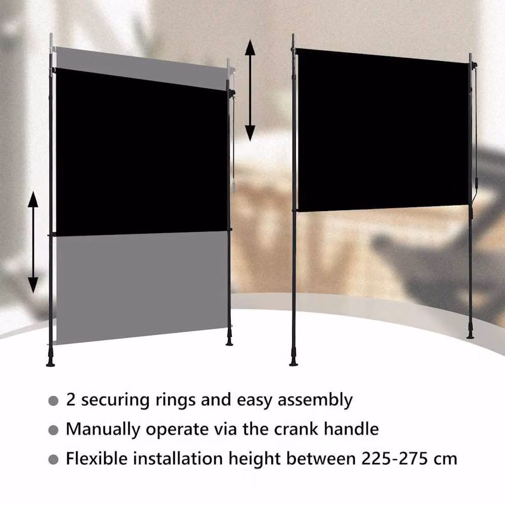 Berkfield Home Outdoor Roller Blind in Anthracite Black, W: 150 cm, H: 270 cm – 6