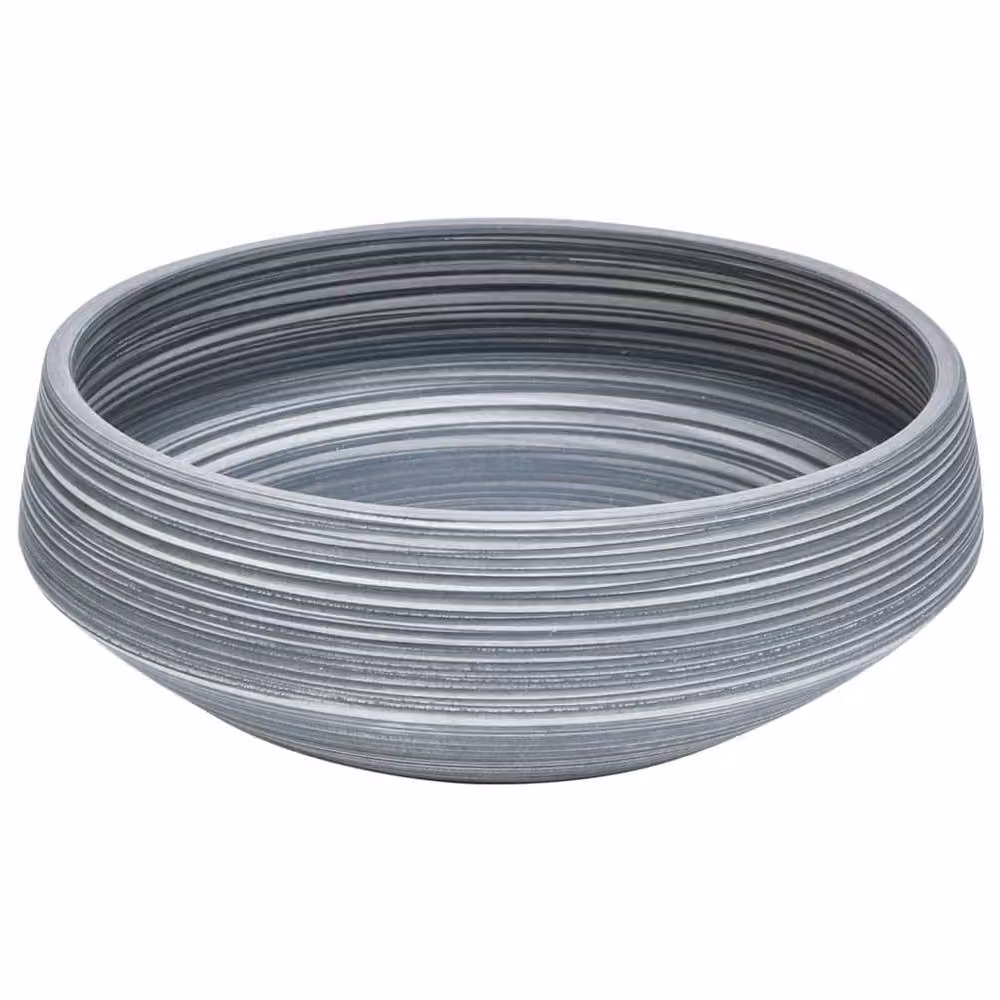 Berkfield Home Round Ceramic Countertop Basin in Grey, Diameter: 41 cm, Height: 14 cm – 3
