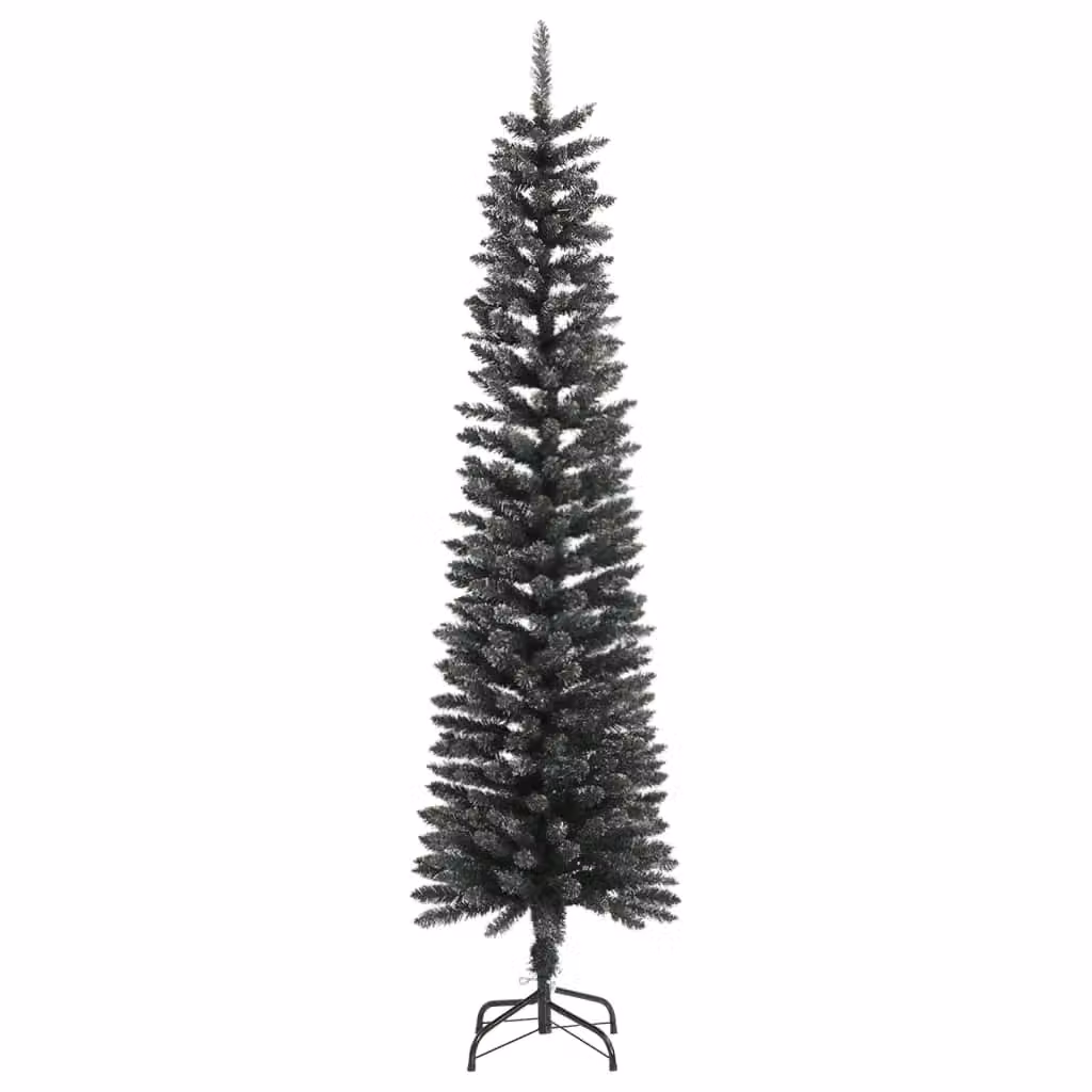Berkfield Home Artificial Slim Christmas Tree in Green with Stand, Height: 180 cm – 2