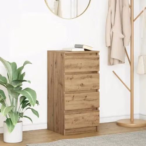 vidaXL Artisan Oak Sideboard in Brown, W/D/H: 37.5 x 35.0 x 76.0 cm – 2