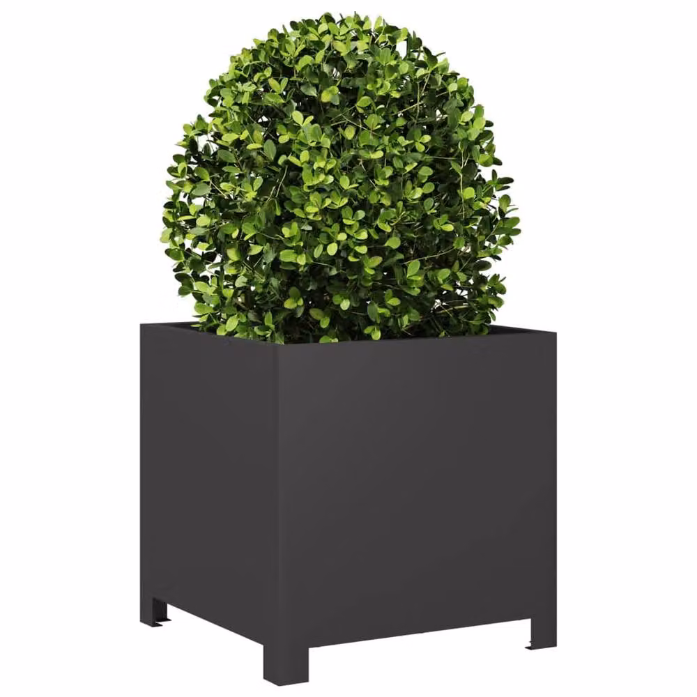 Berkfield Home Garden Steel Planter Tubs, 2 Pack, Black, W/D/H: 40 x 40 x 40 cm – 3
