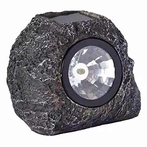 Marco Paul 4 Pack of Grey Resin Realistic Rock Solar LED Garden Floodlights – 2