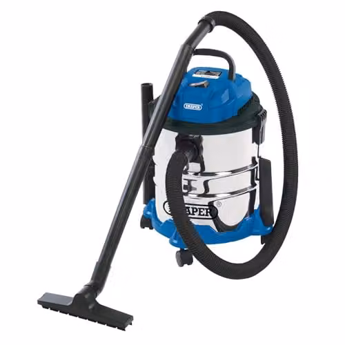 Draper 1250W Blue Wet and Dry Vacuum Cleaner with 20 L Capacity and Blow Function