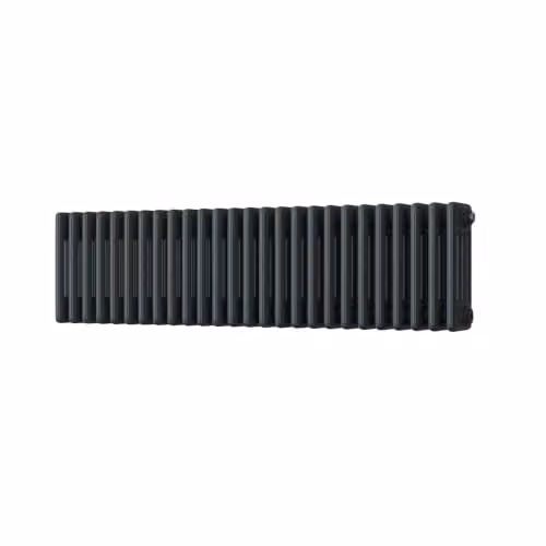 UK Radiators Alpha 4 Column Horizontal Traditional Cast-Iron Style Radiator in Anthracite Grey, W: 1164 mm, H: 300 mm – 2