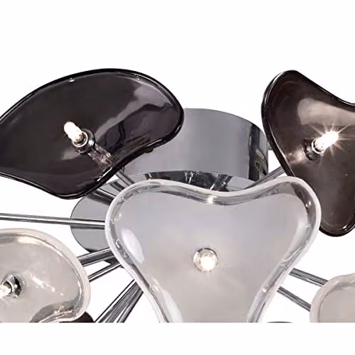 Netlighting Otto Ceiling Light in Chrome and Grey with Black Glass, G4 – 2