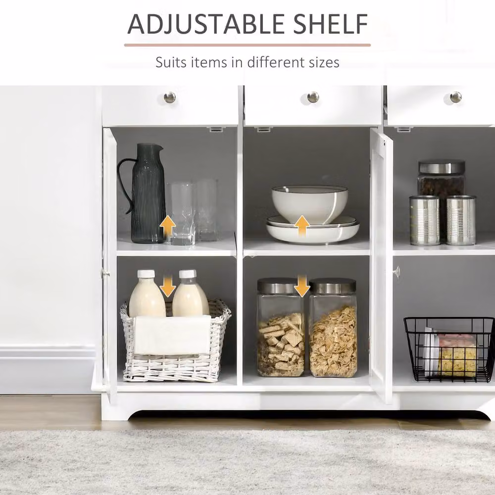 STILVORA White Sideboard with Adjustable Shelves and Drawers – 2