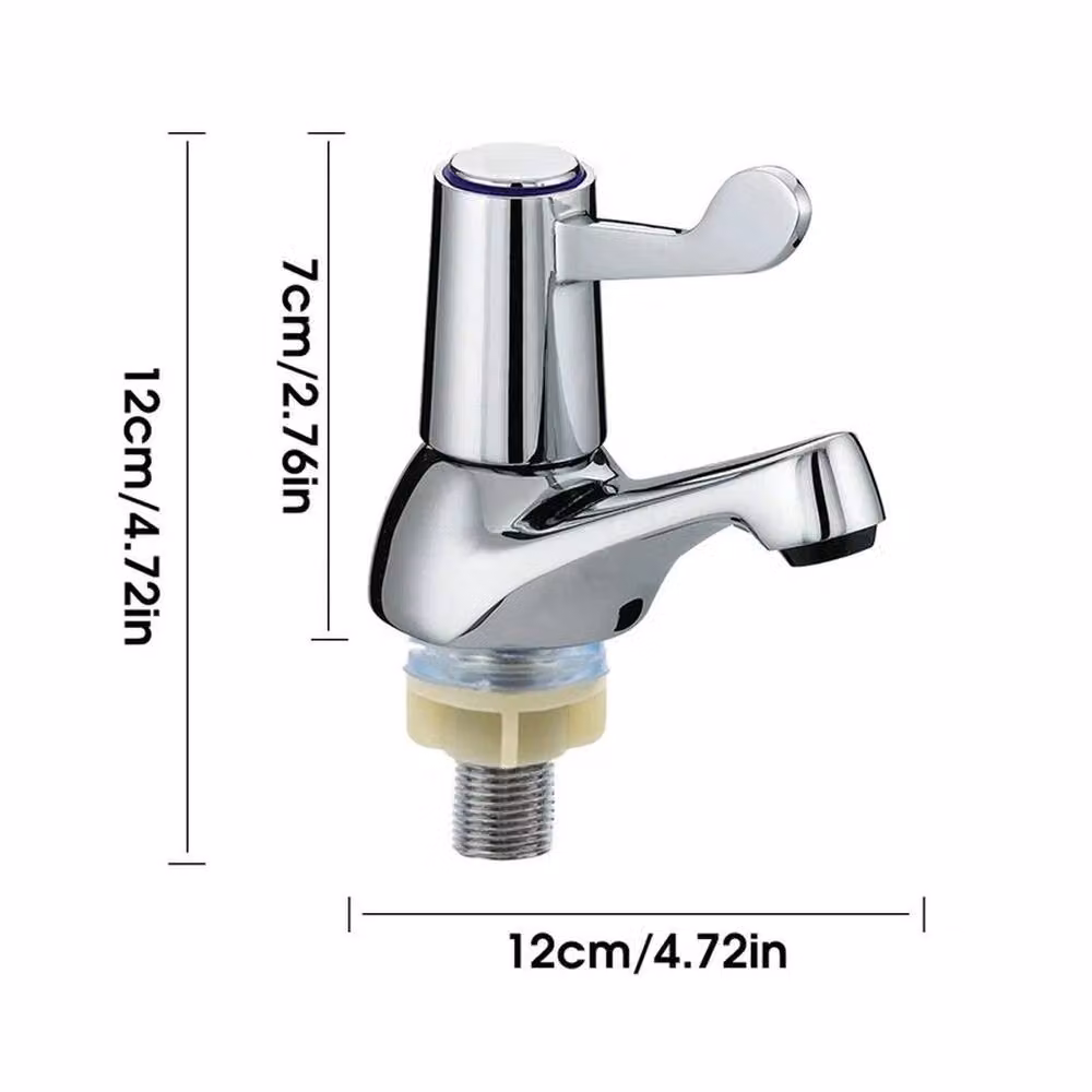EONLION Silver Chrome Lever Basin Sink Pillar Tap for Disabled Access – 2