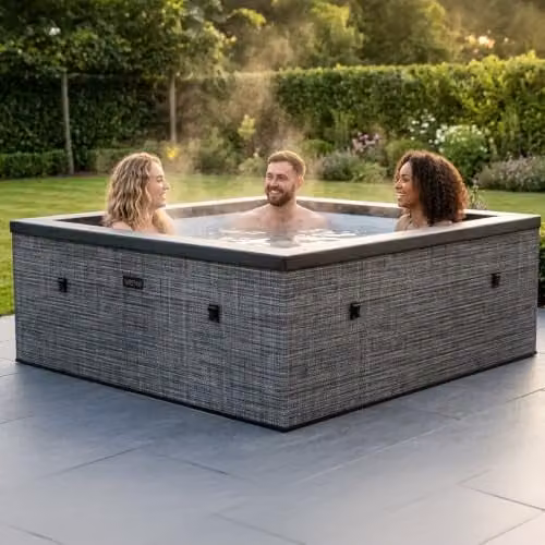 Summer Waves Wave Garda 6 Person Eco Foam Hot Tub in Flint Grey with Integrated Heater and WiFi App Control – 2